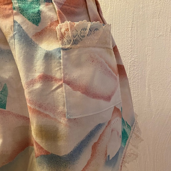 Apron: Large hand crafted southwest waist apron with 1 pocket, lace, beads - Picture 4 of 5